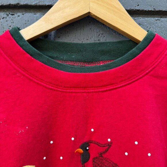 VTG M&C sportswear Ugly Sweater Christmas Holiday Granny Red Cardinal Bird L - Picture 5 of 10
